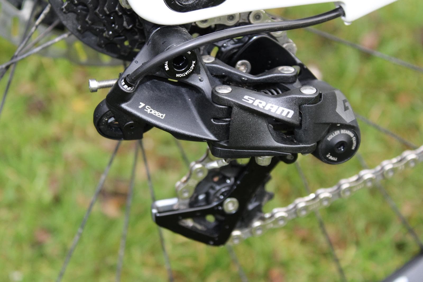 SRAM GX DH 7-Speed Rear Derailleur installed on Giant Glory